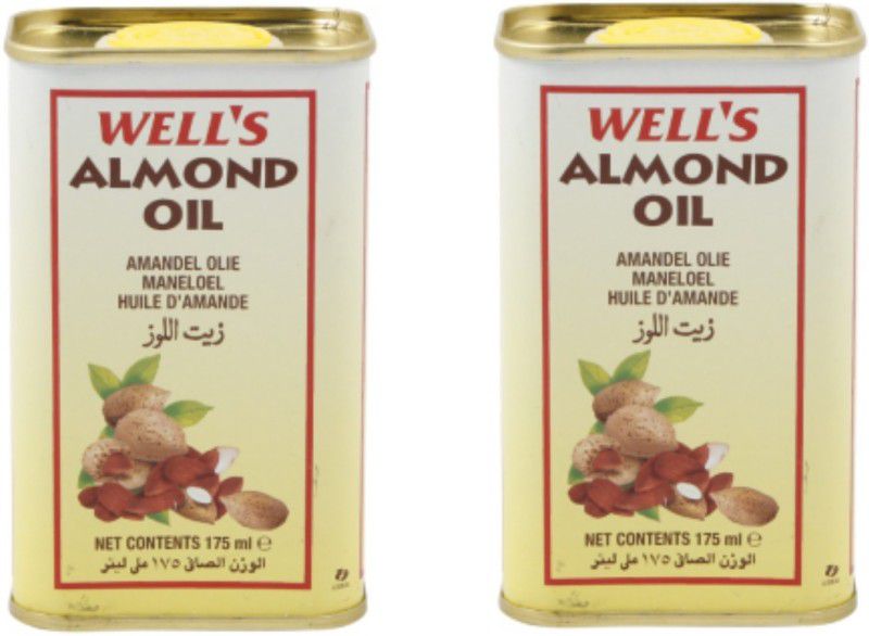 Wells Pack of 2 Almond Oil Tin  (2 x 175 ml)