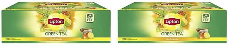 lipton GREEN TEA STAY FIT ZERO CALORIES HONEY LEMON 100 BAGS X 2 ZERO CALORIES Green Tea Bags Box  (2 x 100 Sachets)