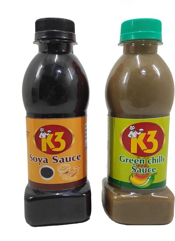 K3 Masala Green Chilli Sauce (200gm),Soya Sauce (200g)(Pack of 2) Sauce Mix  (2 x 200)