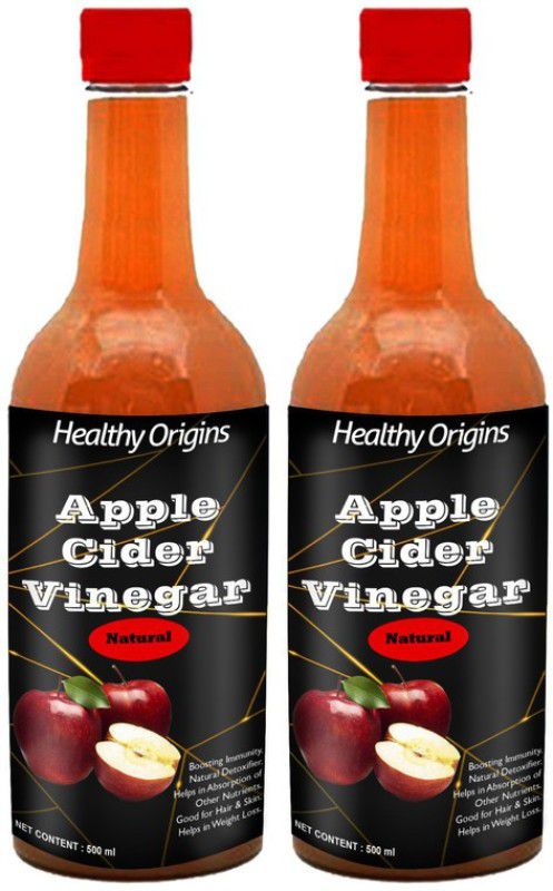 Healthy Origins Apple Cider Vinegar with Mother Vinegar For weight loss (G) (500X2ML Ultra RTG) Vinegar  (2 x 500 ml)