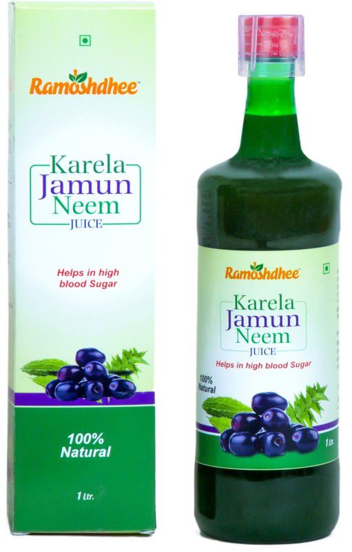 Ramoshdhee Organic Karela Jamun Neem Juice|Helps Control Blood Sugar Level|1Ltr  (1 L)