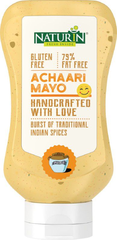 Naturin Achaari Mayo| 100% Vegetarian Mayonnaise | Eggless Mayonaise Dip  (290 g)
