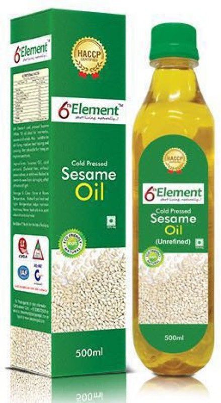 6th element Sesame Oil Cold Pressed |Til Ka Tel |Cold Pressed Sesame Oil - The Ideal Massage Oil ( 500 ml ) Sesame Oil Plastic Bottle  (500 ml)