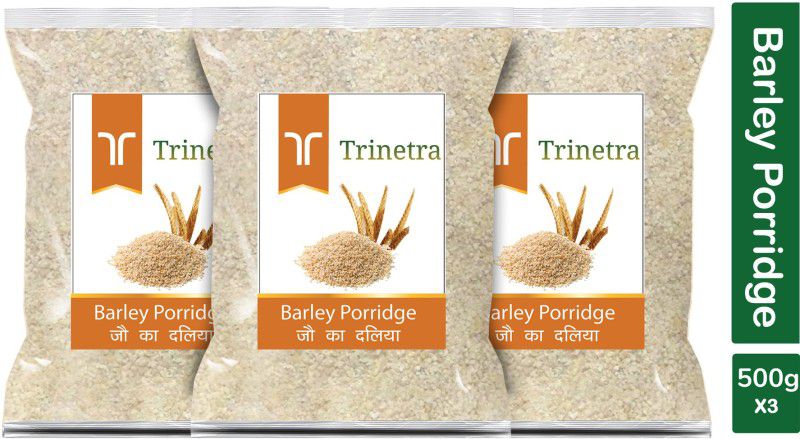 Trinetra Best Quality Jau Daliya (Barley Porridge)-500gm (Pack Of 3) Pouch  (3 x 500 g)