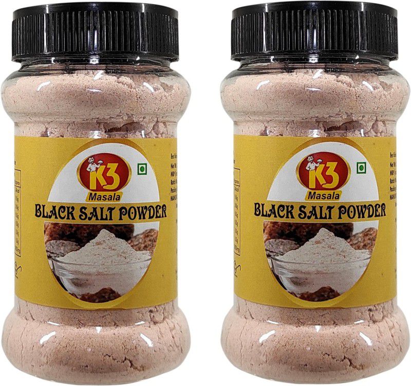 K3 Masala Premium Qulaity Black Salt Powder (kala Namak) 200gm (Pack of 2) Black Salt  (400 g, Pack of 2)