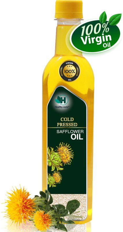 Healthy Roots 0.5 litre Cold Pressed Safflower Oil(Ghani)-0.5L Wood Pressed Oil Safflower Oil PET Bottle  (500 ml)