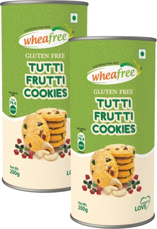 Wheafree Gluten Free Tutti Frutti Cookies - (Pack of 2 - 200g each) Cookies  (400 g, Pack of 2)