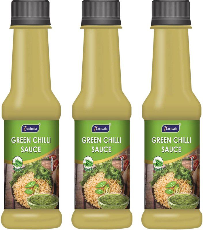 AACTUALA Pack of 3 (200g Each) Green Chilli Sauces  (600 g)