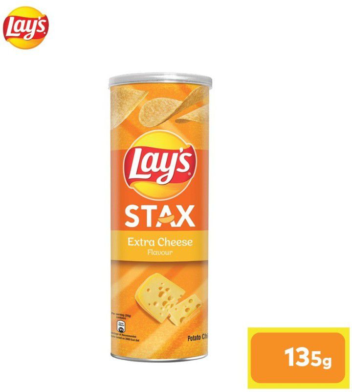 Lay's Stax Extra Cheese Flavour Chips Imported 135 gms Chips  (135 g)