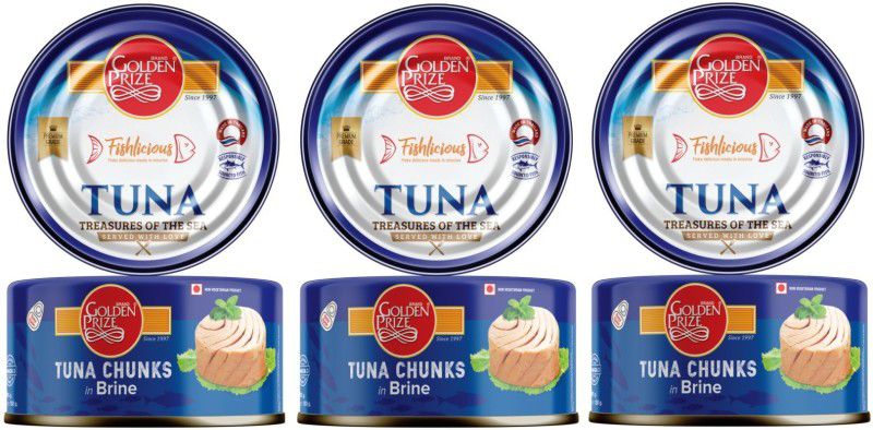 Golden Prize Tuna Chunk In Brine 185Gms Each - Pack of 3 Units Sea Foods  (185 g, Pack of 3)