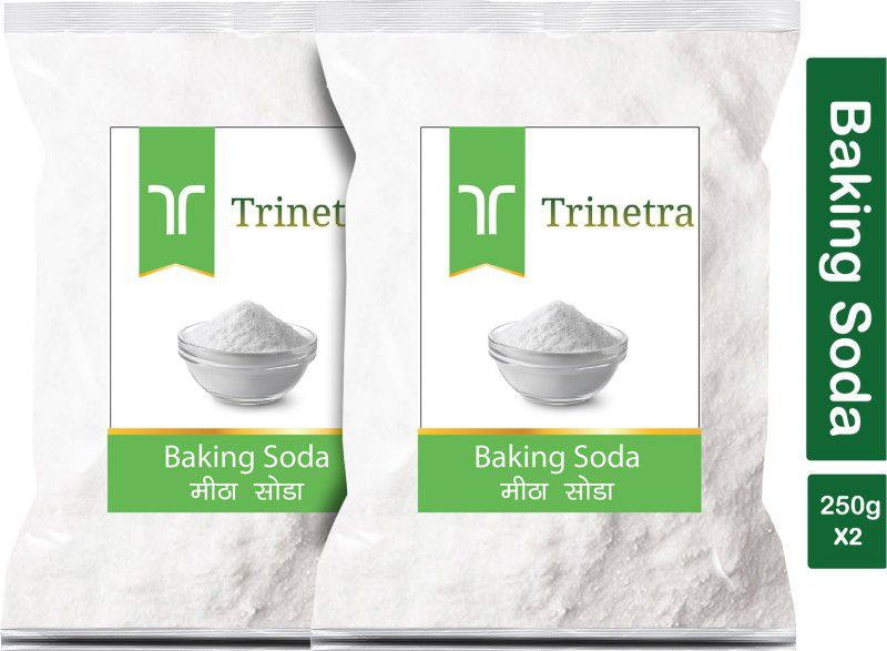 Trinetra Premium Quality Baking Soda 400Gm Each (Pack Of 2) Meetha Soda (800 g) Baking Soda Powder  (2 x 400 g)