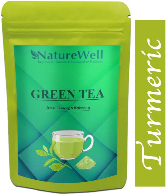 Naturewell Green Tea for Weight Loss | 100% Natural Green Loose Leaf Tea | Turmeric Flavor Green Tea Pouch Premium (T1371) Green Tea Pouch  (1600 g)