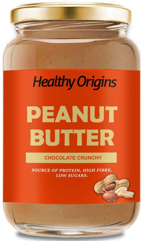 Healthy Origins Chocolate Crunchy Peanut Butter 425g | Non GMO Peanut Butter| Rich in Protein 425 g