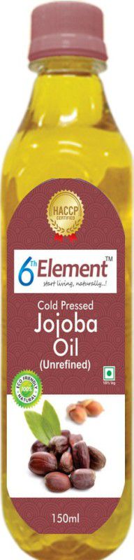 6th element Jojoba Oil| Cold Pressed Jojoba Oil| Jojoba Oil for for Face, Skin, Hair & Nails|150ml Jojoba Oil Glass Bottle  (150 ml)