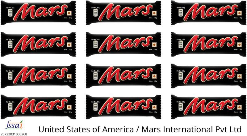 MARS Nougat & Caramel Filled Chocolate (IMPORTED FROM USA) (PACK OF 12) Bars  (12 x 51 g)