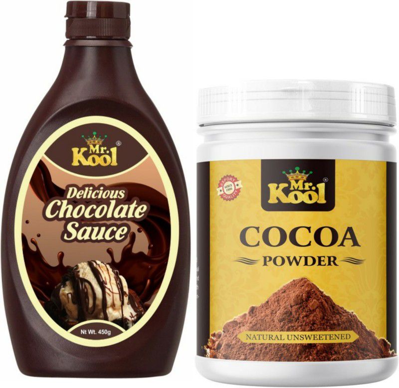 Mr.Kool Cocoa Powder 400g Jar|Chocolate Syrup 450gm|850gm combo pack Combo  (850 gm)