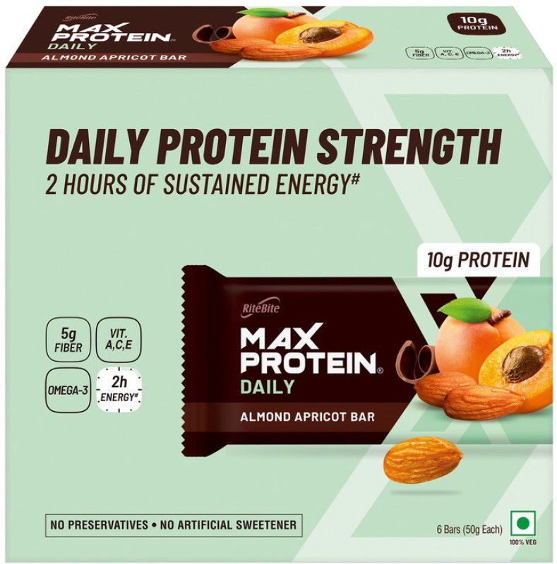 RiteBite Max Protein Daily Almond Apricot Bar Box  (6 x 50 g)