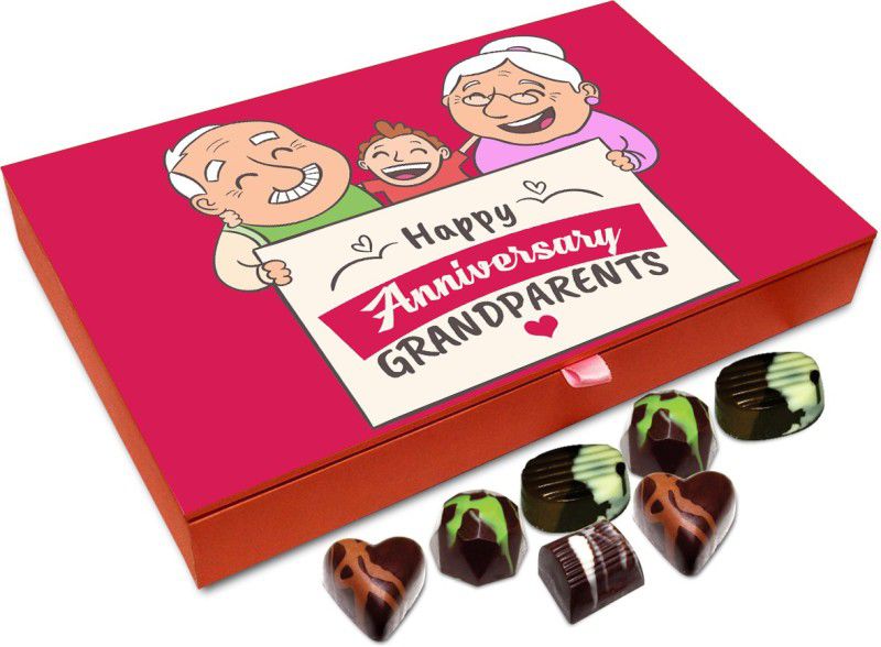 Chocholik Gift Box - Happy Anniversary Dear Grandparents Chocolate Box - 12pc Truffles  (144 g)