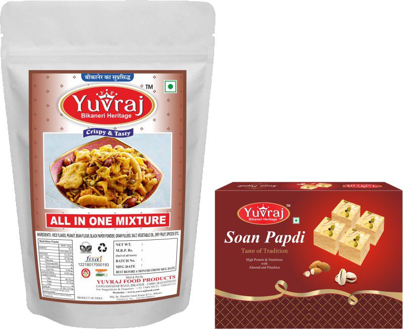 Yuvraj Food Product Festive Sweets and Namkeen Combo 800gm (Pack of 2) Combo  (800gm)