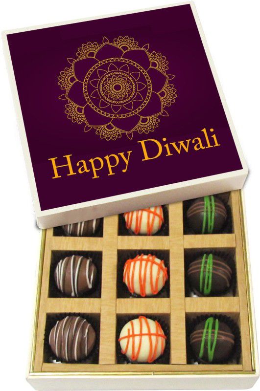 Chocholik Diwali Gifts -Happy Diwali To The Whole Family - Dark, Milk, White Chocolate Truffles - 9pc Truffles  (135 g)