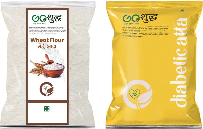 Goshudh Premium Quality Gehun Atta (Wheat Flour)-2Kg & Diabetic Atta (Diabetic Flour)-1Kg  (3 kg, Pack of 2)