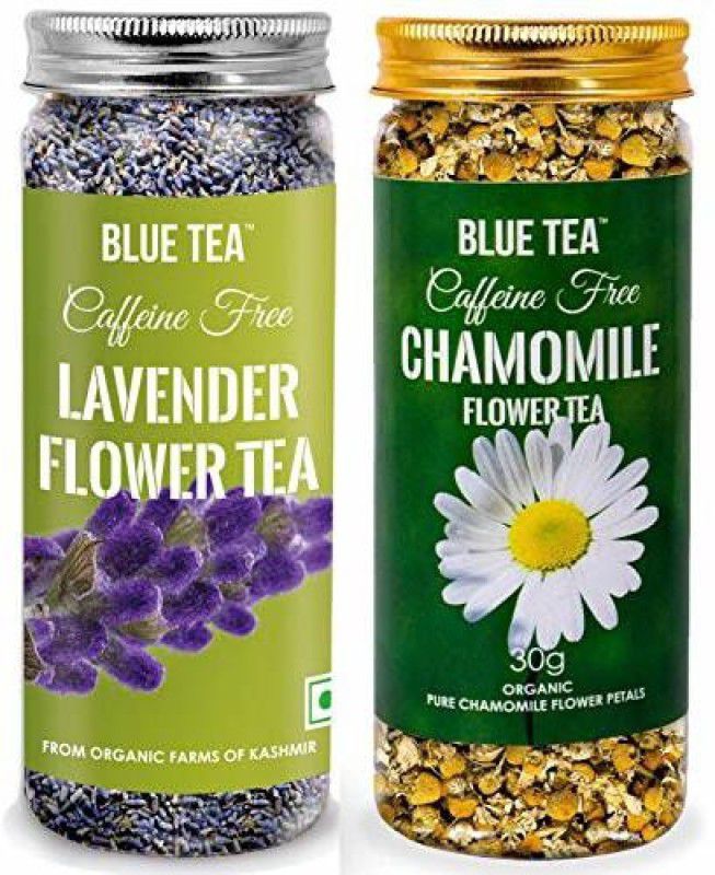 BLUE TEA Chamomile Flower Tea - 30g and Lavender Flower Tea- 30g - Combo Pack | 60g - 100 Cups Chamomile Herbal Tea Plastic Bottle  (2 x 30 g)