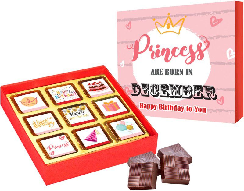 Chocoloony Happy Birthday Princess Chocolate Gift pack for Girl, Wife, Fiance, Sister Caramels  (9 Units)