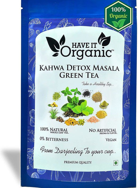 Have It Organic Kahwa Detox Masala Green Tea | Premium Long Leaf Loose Green Tea Pouch  (100 g)