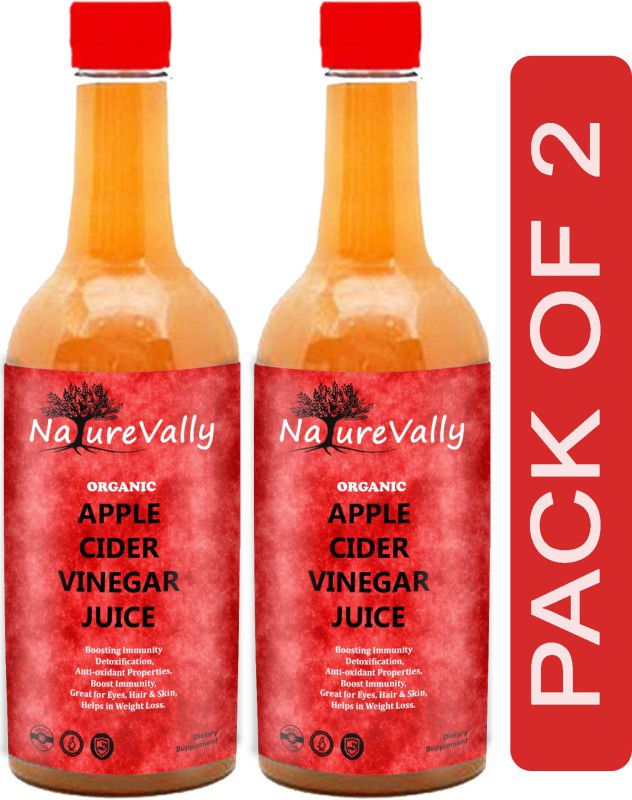 NatureVally Organic Apple Cider Vinegar with mother for weight loss (SA377) Vinegar  (2 x 500 ml)