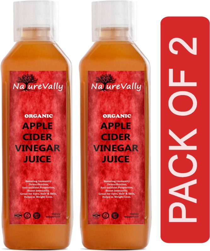 NatureVally Organic Apple Cider Vinegar with mother for weight loss (SA354) Vinegar  (2 x 500 ml)