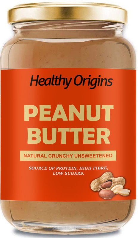 Healthy Origins Natural Crunchy Unsweetened Peanut Butter 400g | Rich in Protein Advanced 400 g