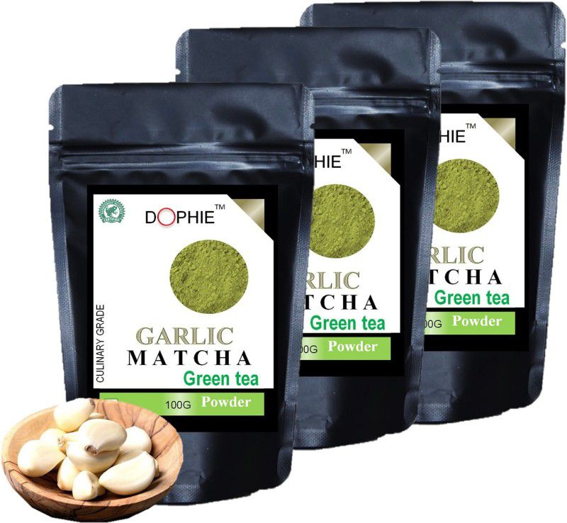 dophie Matcha Green Tea Powder with Added Garlic -100g[PACK-3]Culinary Grade Herbs Matcha Tea Pouch  (3 x 33.33)