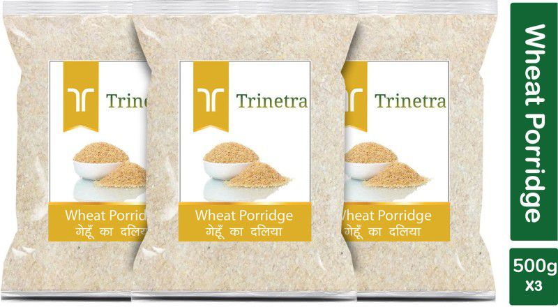 Trinetra Best Quality Gehun Daliya (Wheat Porridge)-500gm (Pack Of 3) Pouch  (3 x 500 g)