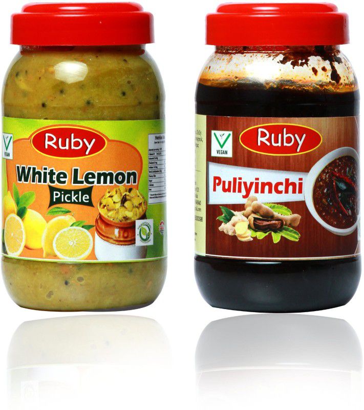 Ruby Kerala Style White Lemon & Puliyinchi Pickle | Tasty | Unique | Natural | Combo Lemon, Tamarind Pickle  (2 x 0.5 kg)