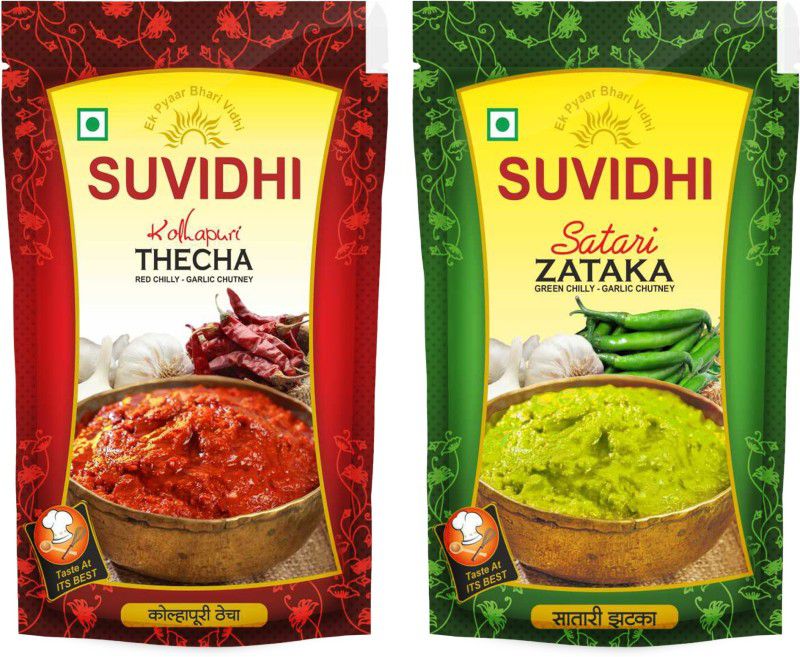 Suvidhi KOLHAPURI THECHA & SATARI THECHA Red Chilli Pickle  (10 x 0.1 kg)