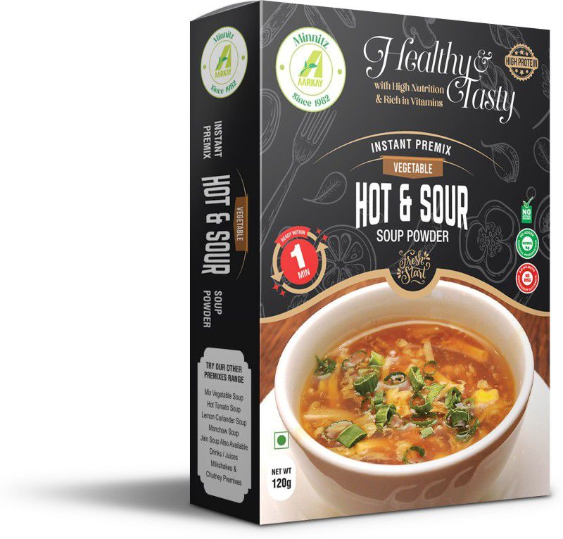 AARKAY Minnitz Instant Hot And Sour Soup 480 G  (Pack of 4, 480 g)