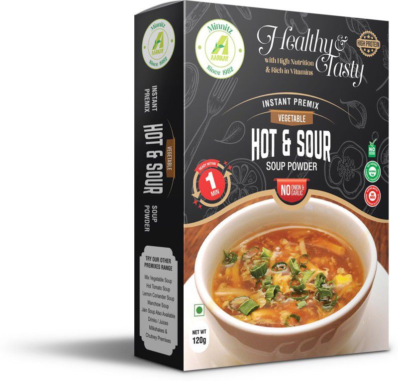 AARKAY Minnitz Instant Hot And Sour Soup With No Onion And Garlic 240 G  (Pack of 2, 240 g)