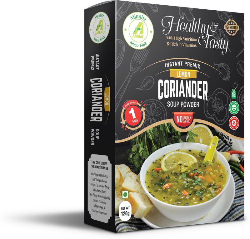 AARKAY Minnitz Instant Lemon Corriander Soup With No Onion And Garlic 240 G  (Pack of 2, 240 g)