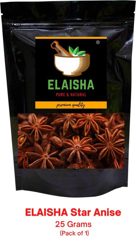 ELAISHA Whole Star Anise Spice Chakri Phool Badiyan Premium Quality Pure & Natural  (25 g)