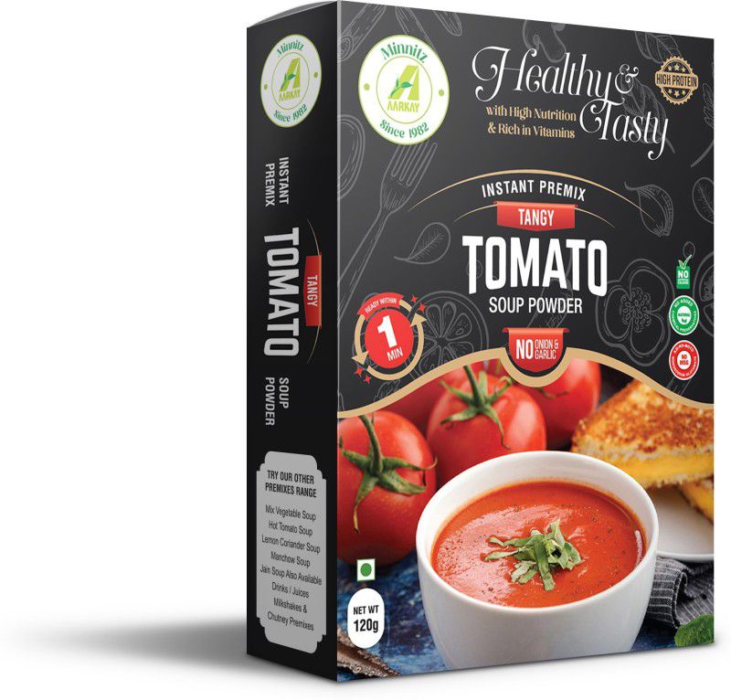 AARKAY Minnitz Instant Tomato Soup With No Onion And Garlic 480 G  (Pack of 4, 480 g)