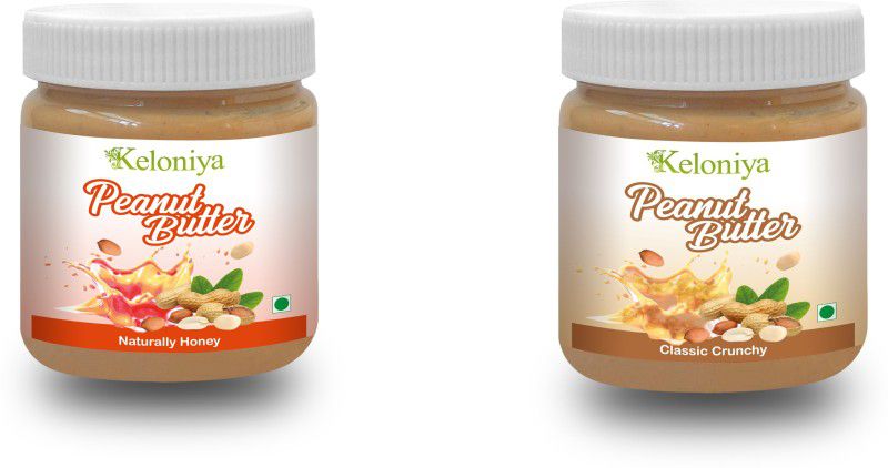 Keloniya Naturally Honey Smooth(350 GM) And classic crunchy|Peanut Butter| (Combo Pack 2) 700 g  (Pack of 2)