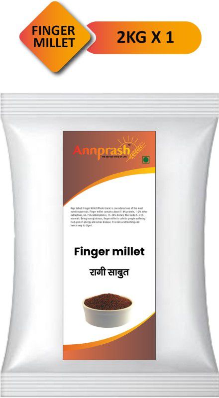 Annprash Best Quality Finger millet whole/ Ragi Sabut - 2KG Pack Ragi  (2 kg)