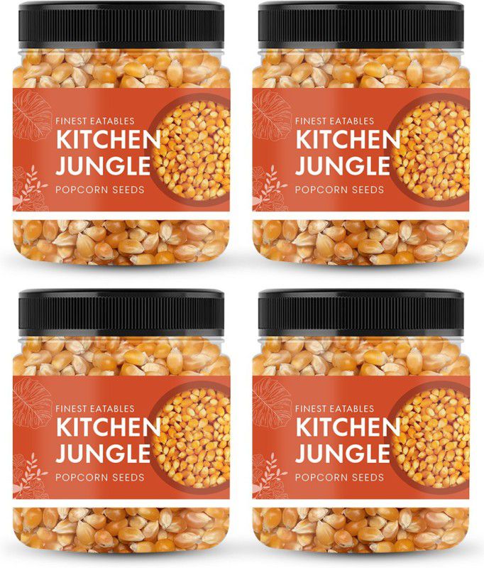 Kitchen Jungle Popcorn Kernels - Superior Quality Corn Popcorn  (1600 g, Pack of 4)
