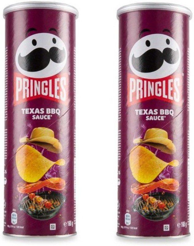 Pringles TEXAS BBQ SAUCE CHIPS IMPORTED 165 gms ( Pack of 2 ) 330 gms Chips  (2 x 165 g)
