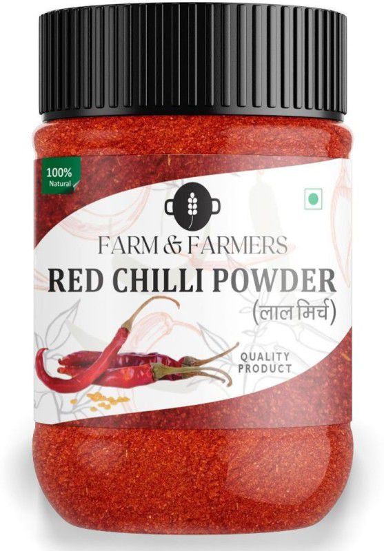 Farm & Farmers Organic Red Chilli Powder/Laal Mirch 100% Pure & Natural |Exotic Red Colour 400g  (400 g)