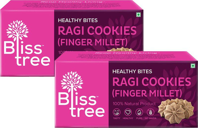 bliss tree Ragi - Finger Millet Cookies  (150 g, Pack of 2)