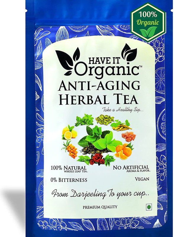 Have It Organic Anti Aging Herbal Tea (50+ Cups) | Premium Long Leaf Loose Green Tea Tea Pouch  (100 g)