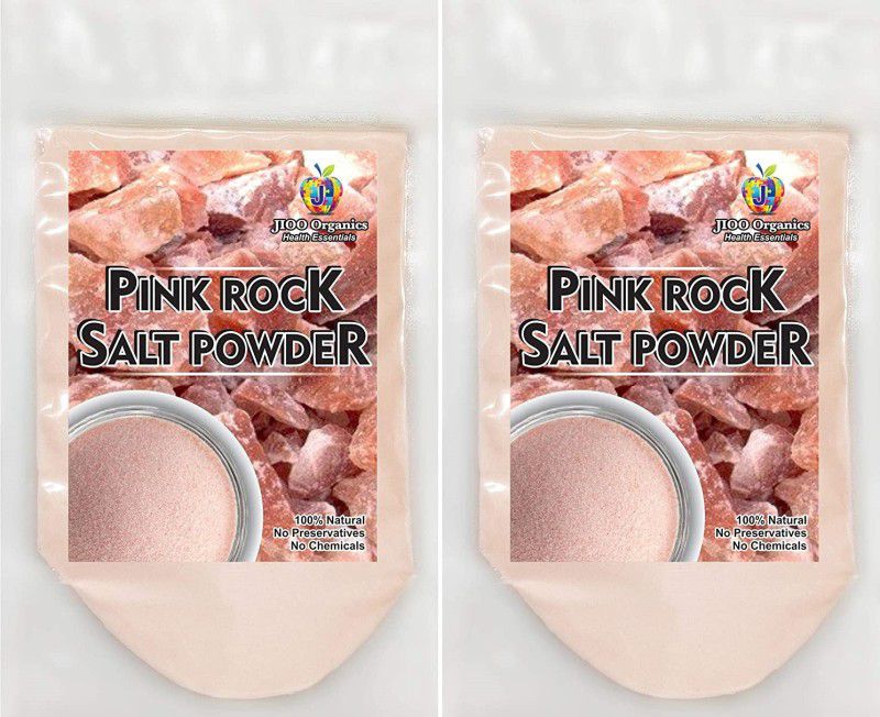 Jioo Organics Himalayan Pink Rock Salt Powder / Saindha Namak | Combo Pack of 2 | 250g Each Rock Salt  (500 g, Pack of 2)