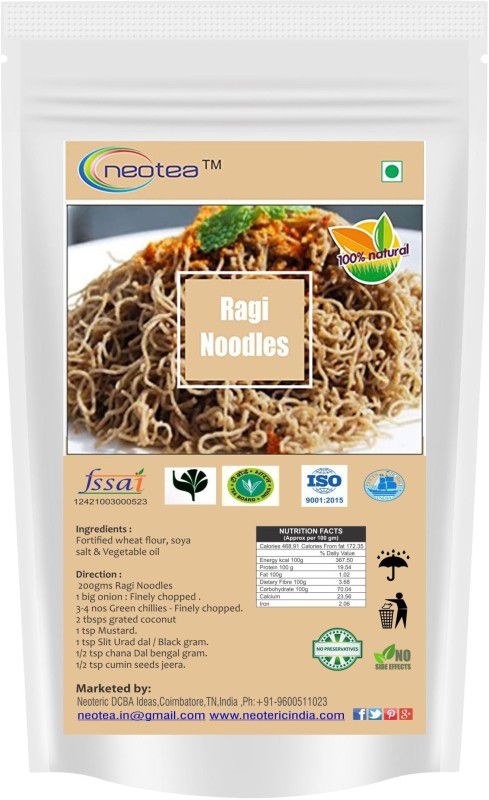 neotea Delicious Ragi Noodles 300GM Instant Noodles Vegetarian  (300 g)