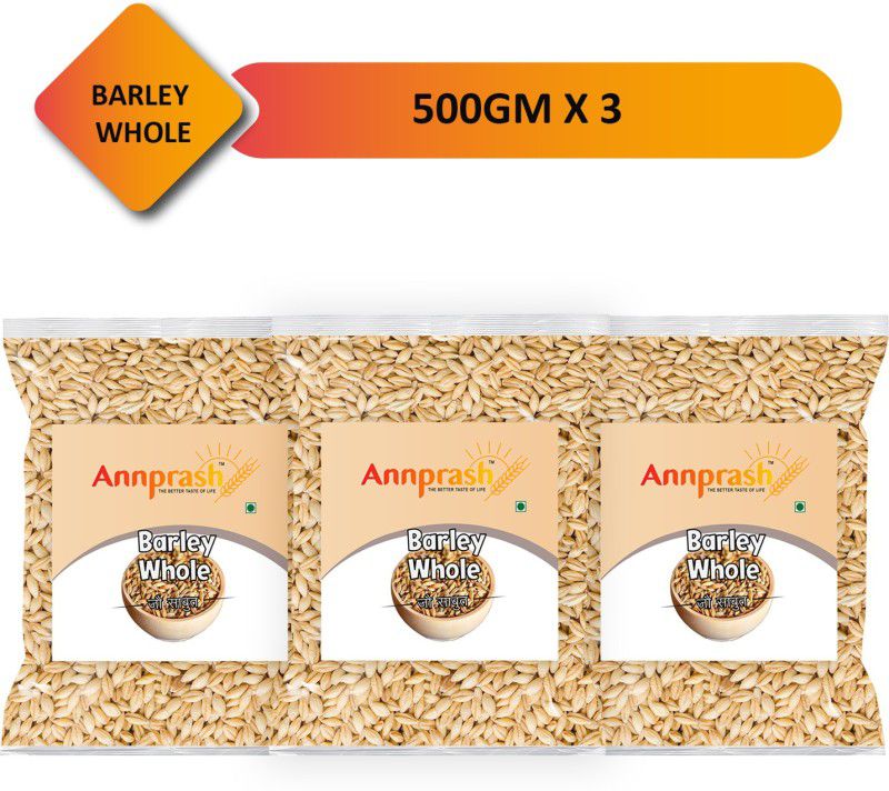 Annprash Best Quality Barley Whole / Jau Sabut - 1.5kg (500gmx3) Barley  (1.5 kg, Pack of 3)